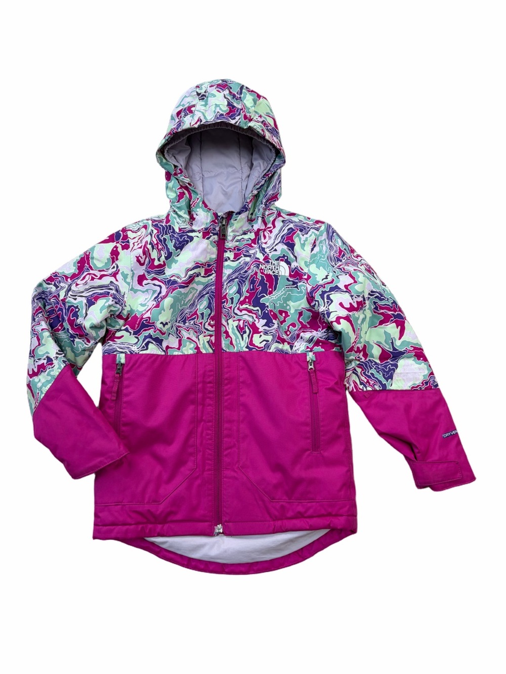 The North Face Girls Size 7 Pink Freedom Insulated Winter Ski Jacket Coat